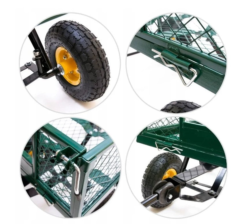 GARDEN TROLLEY 3in1 transport trailer 300kg 100L FOLDING SIDES Brand no brand
