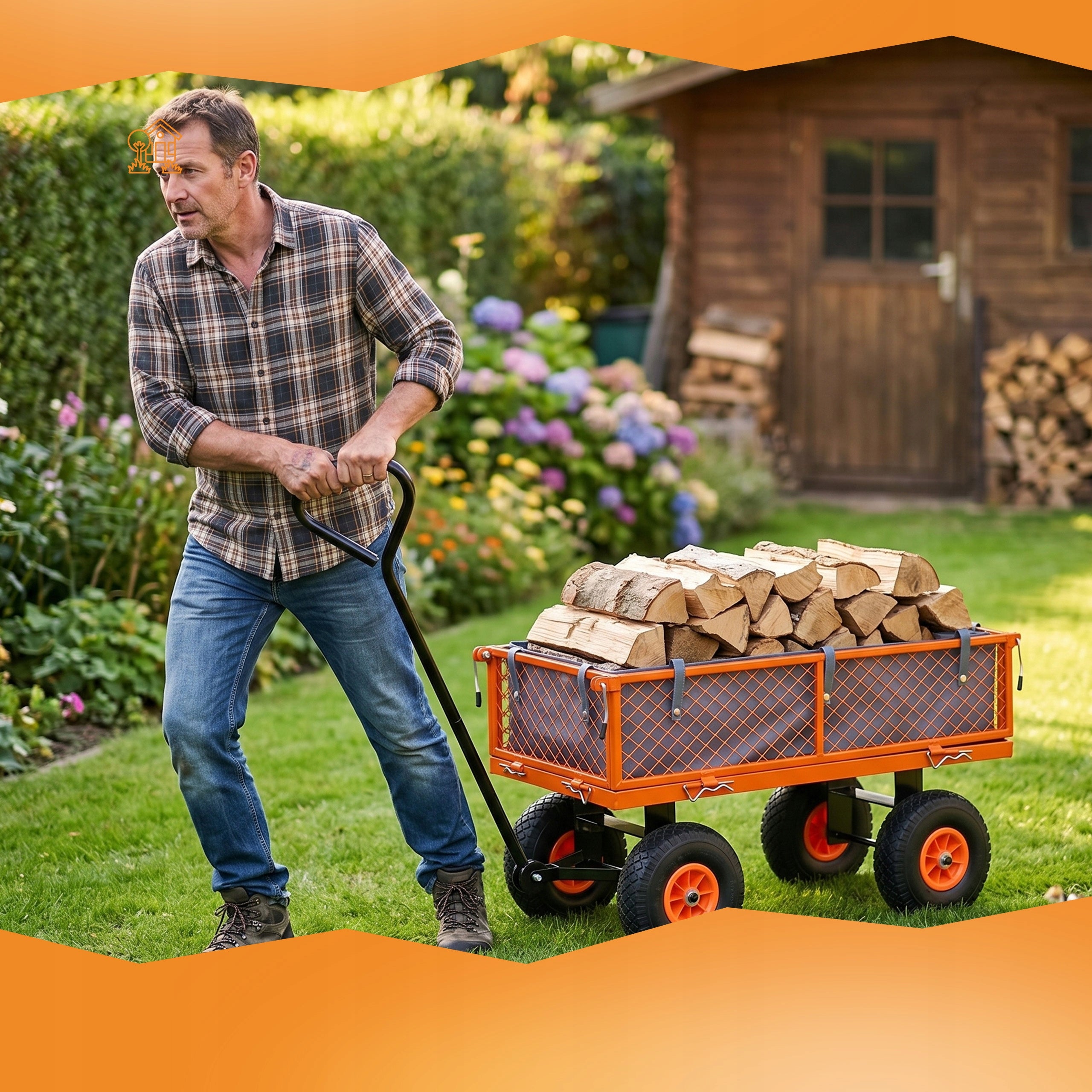 GARDEN TROLLEY FUXTEC 300KG 75L TIPPER WHEELBARROW TRAILER STRONG SWIVEL Brand FUXTEC