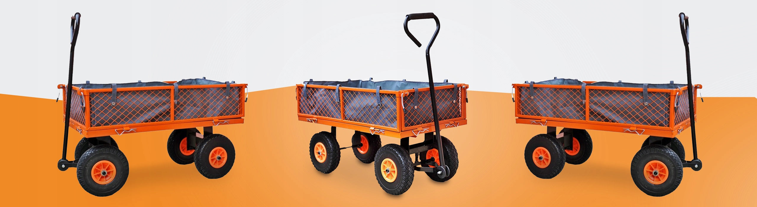 GARDEN TROLLEY FUXTEC 300KG 75L TIPPER WHEELBARROW TRAILER STRONG SWIVEL Kind trolley