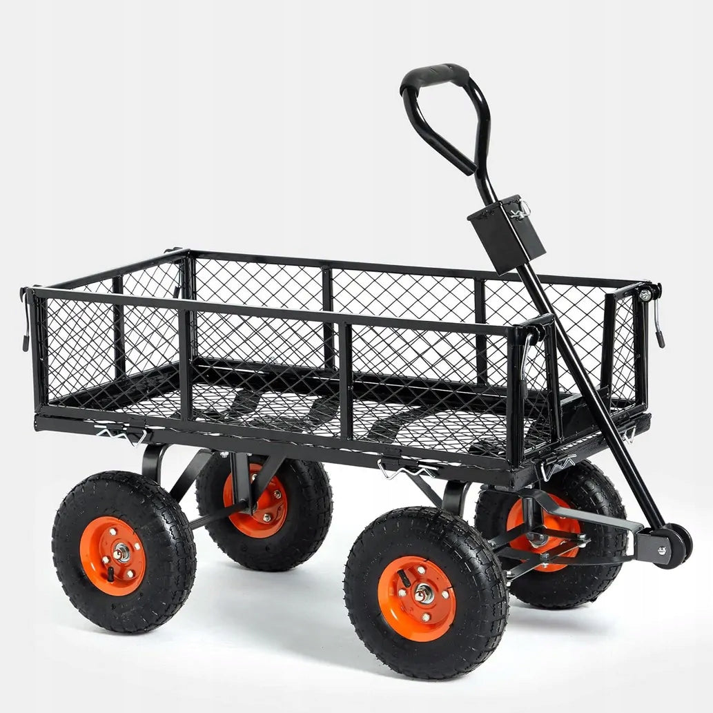 GARDEN TROLLEY GARDEN TRANSPORT WHEELBARROW TRAILER BLACK 100l 400kg Brand HÖGLER