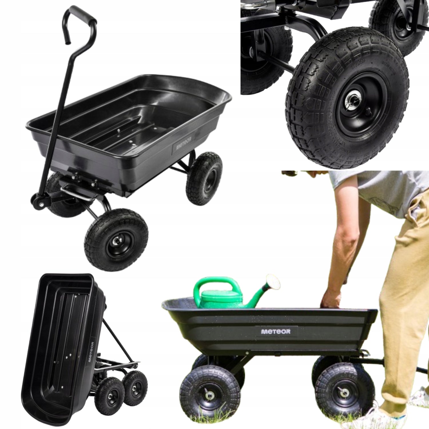 GARDEN TROLLEY METEOR 250KG WHEELBARROW / TIPPER / TRAILER