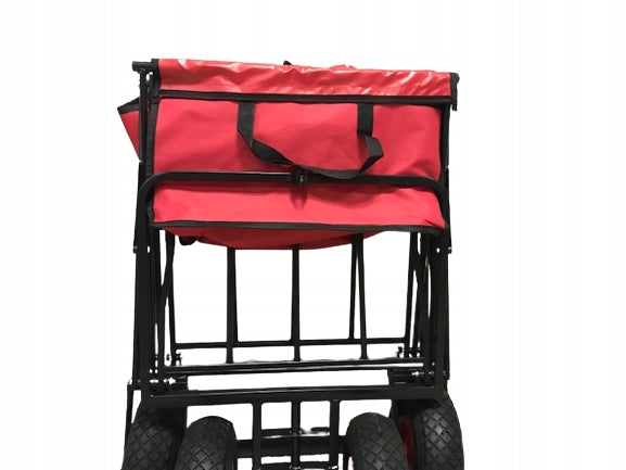 GARDEN TROLLEY TRANSPORT TOURIST FOLDING BEACH PUMPED WHEELS RED Manufacturer code BW-04R