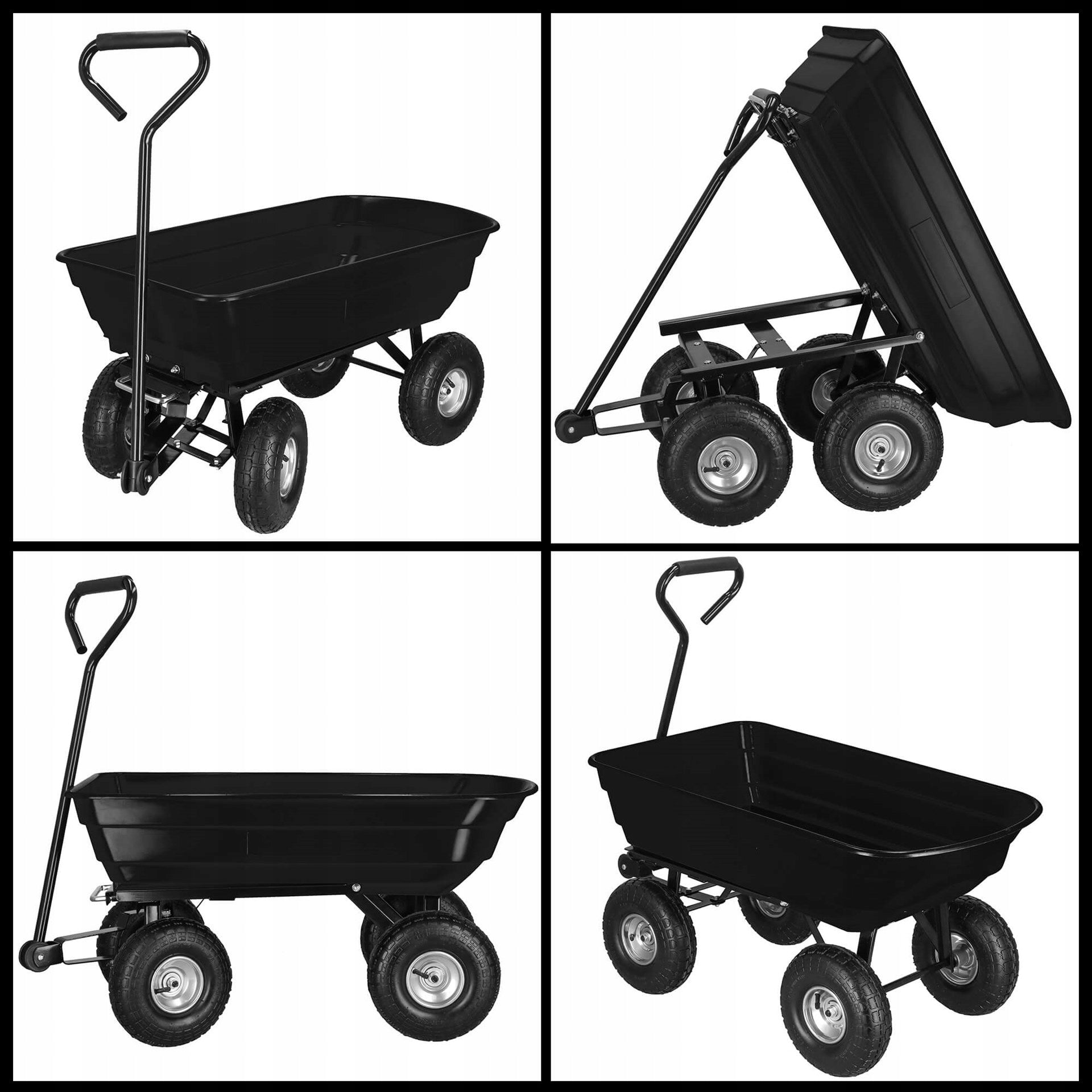 GARDEN TROLLEY TRANSPORT WHEELBARROW GARDEN TRAILER 250kg DUMP TRUCK 75L Manufacturer code GA0083