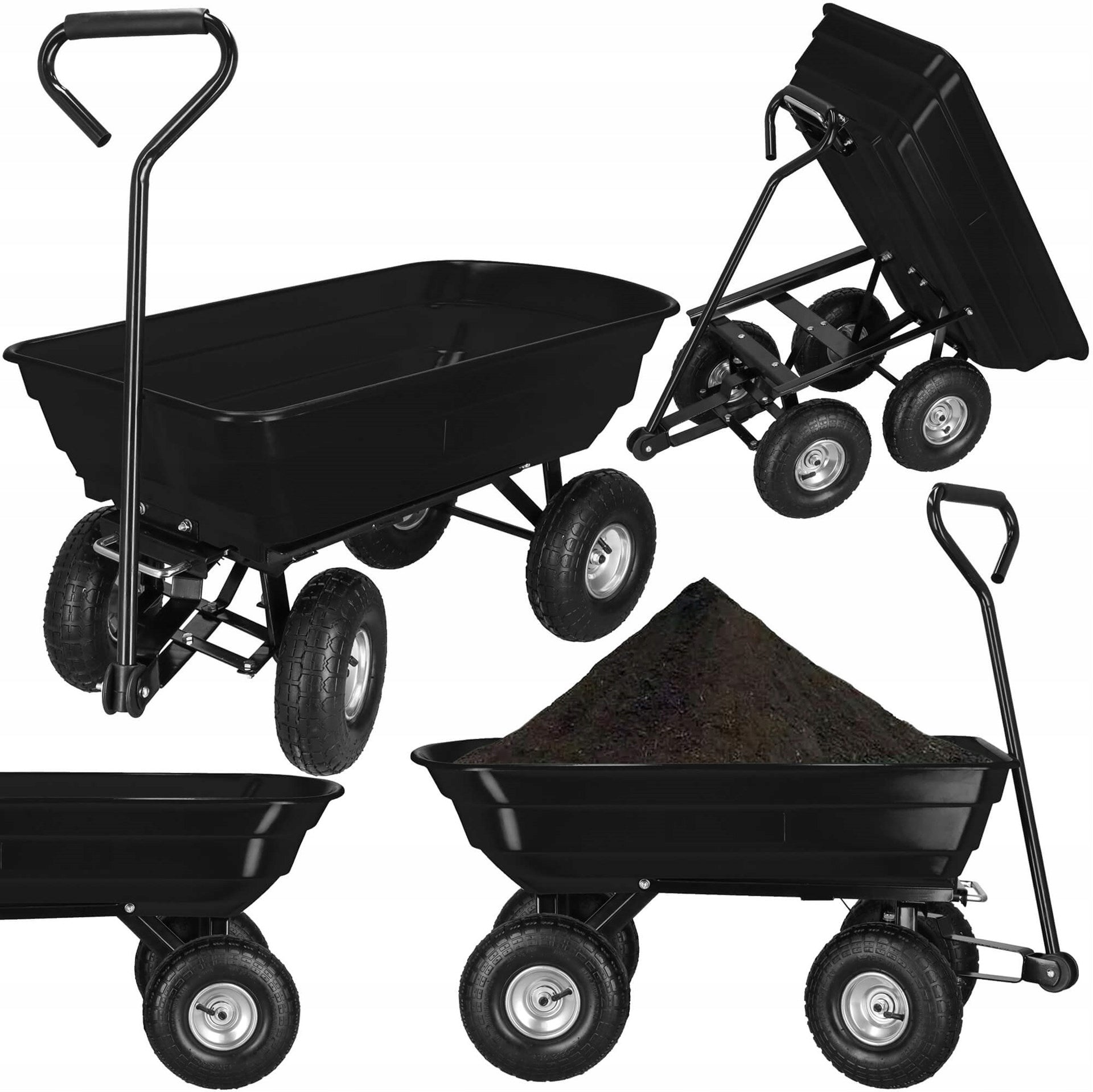 GARDEN TROLLEY TRANSPORT WHEELBARROW GARDEN TRAILER 250kg DUMP TRUCK 75L Packaging status original