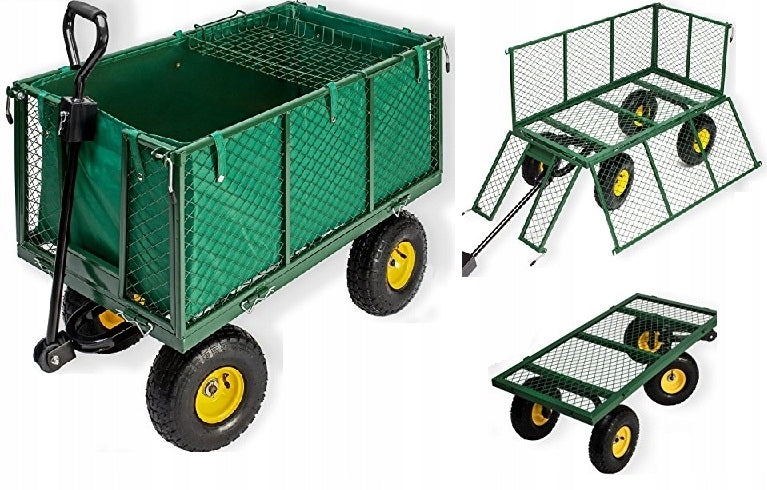 GARDEN TROLLEY Transport Trailer Large 220L 350kg Sides 41cm + FREEBIE Manufacturer code WO02 taczka