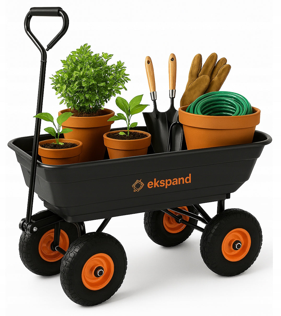 GARDEN TROLLEY Transport Wheelbarrow Trailer Dump Truck Large 90L 250kg