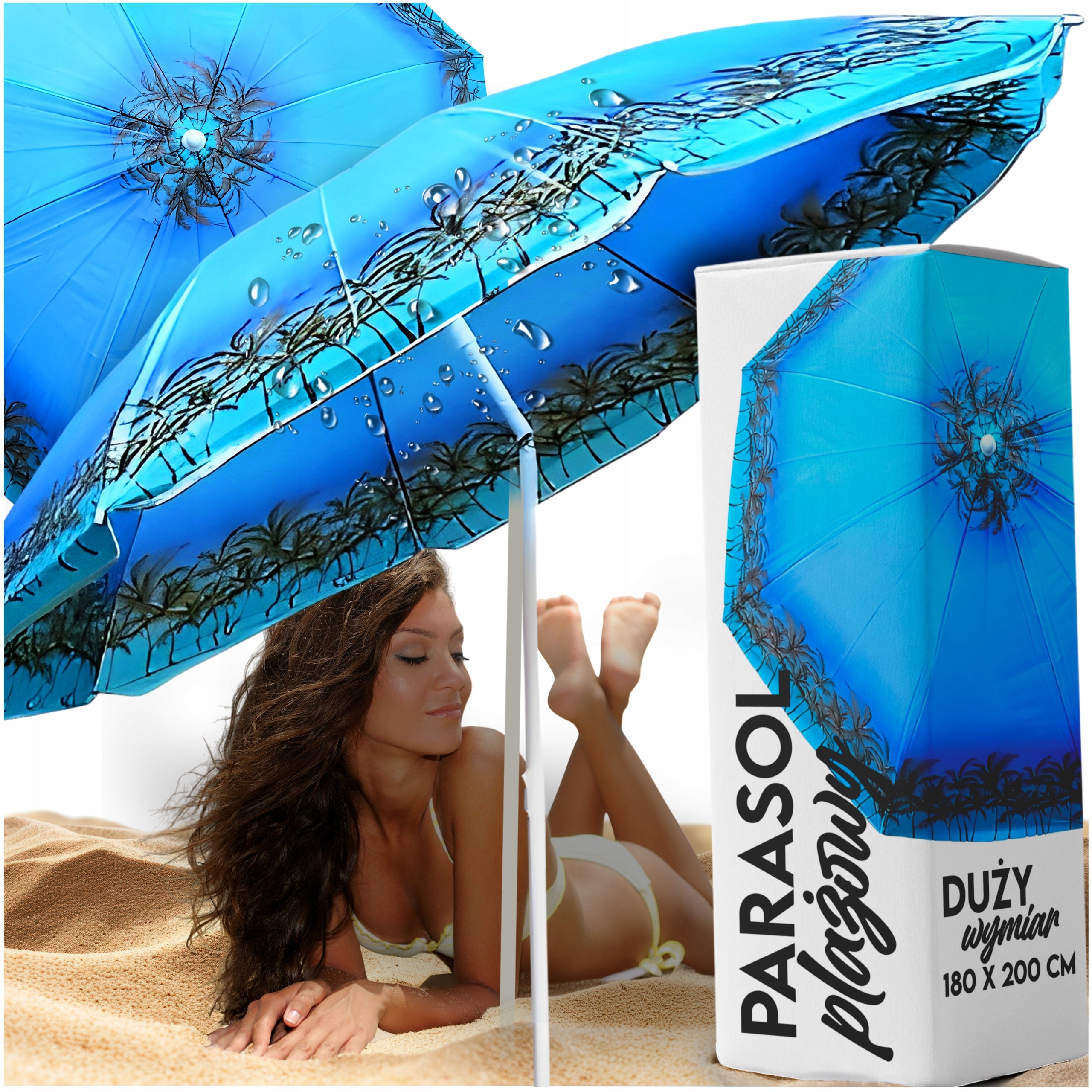 GARDEN UMBRELLA LARGE BEACH BALCONY FOLDING BROKEN 200CM STRONG XXL