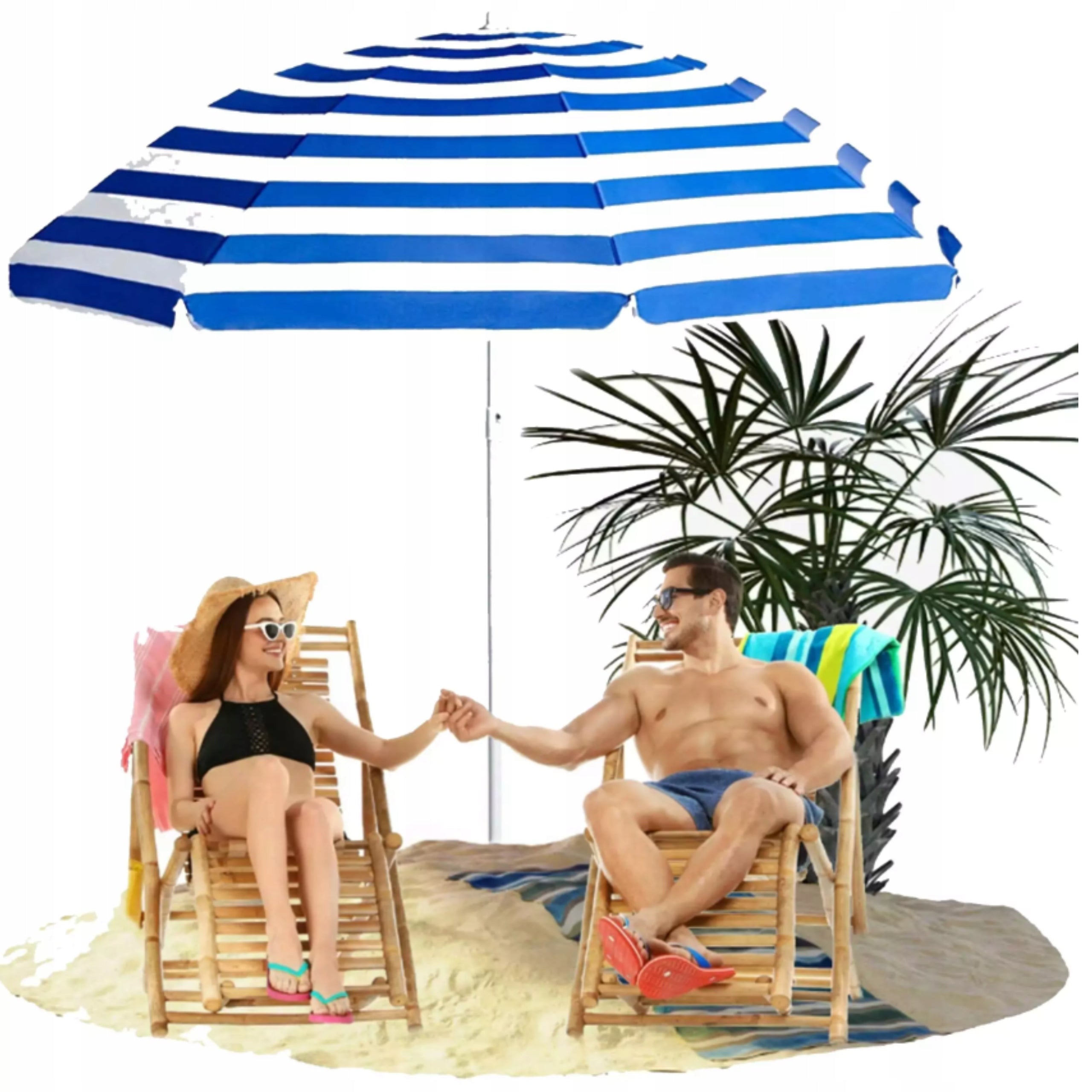GARDEN UMBRELLA LARGE BEACH BALCONY FOLDING BROKEN STRONG XXL BLUE Brand Be-active