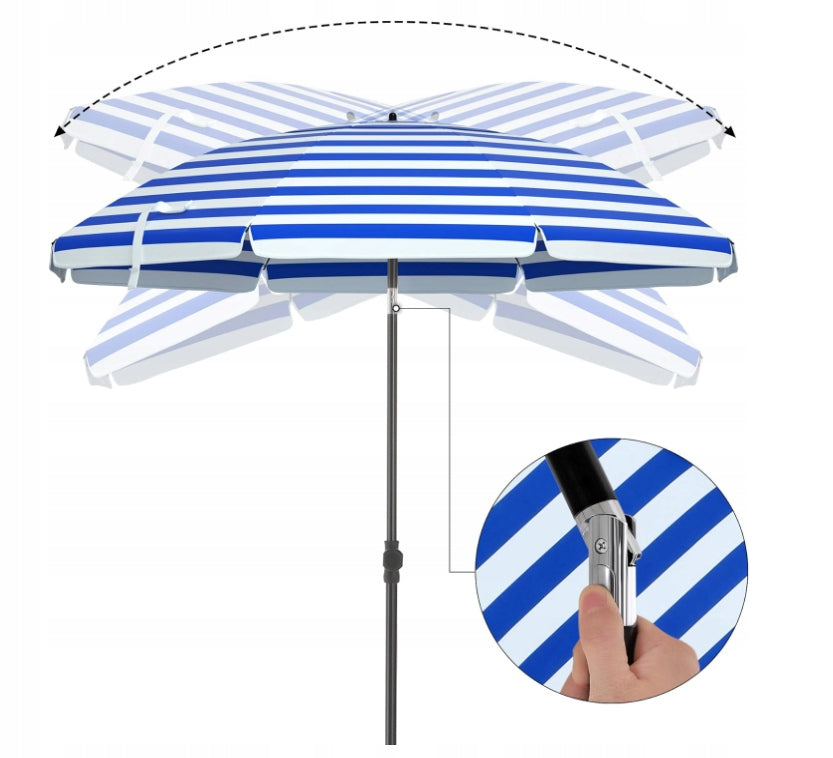 GARDEN UMBRELLA LARGE BEACH BALCONY FOLDING BROKEN STRONG XXL BLUE Manufacturer code Parasol plażowy ogrodowy balkonowy duży
