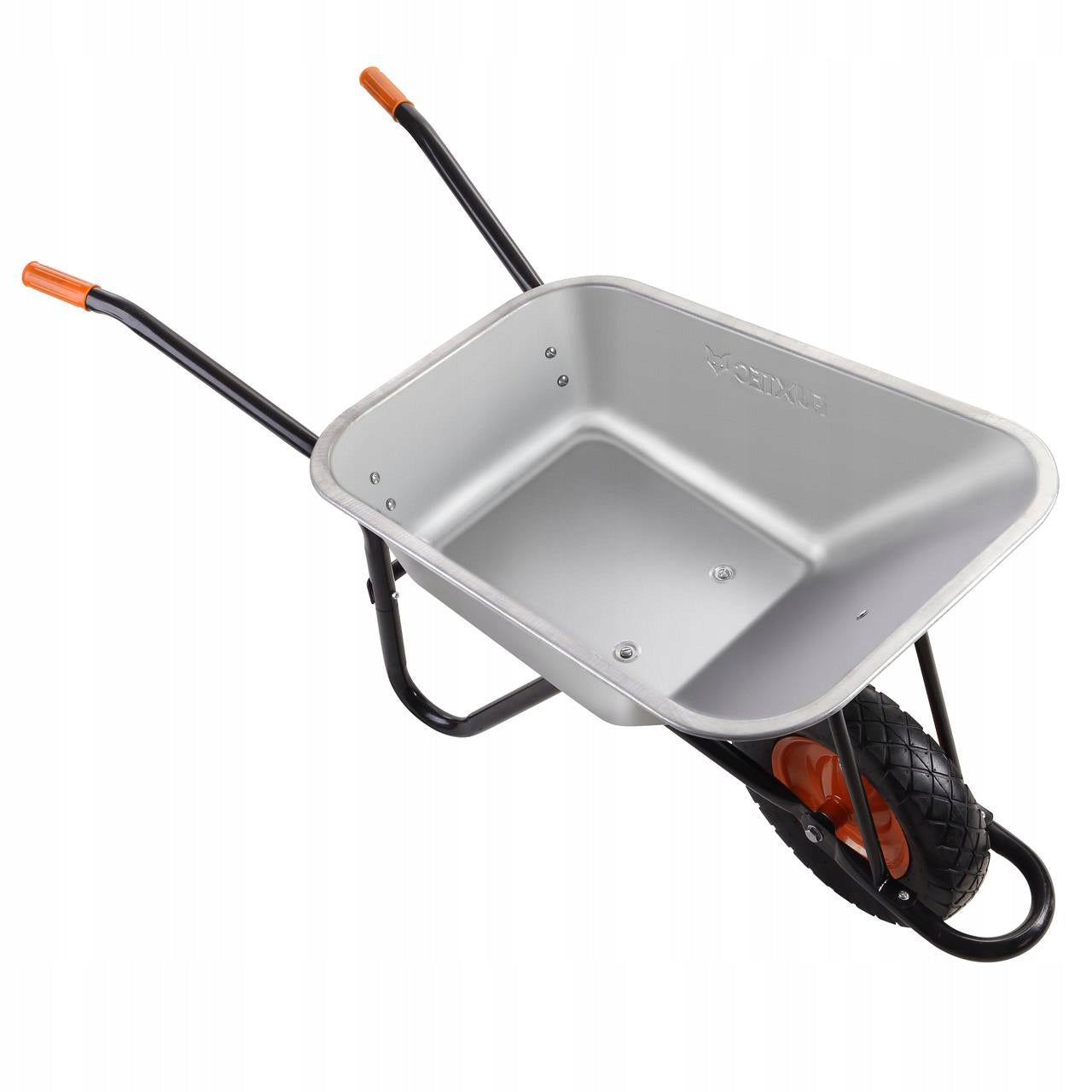 GARDEN WHEELBARROW FUXTEC 90L 120KG TROLLEY GALVANIZED STEEL CONSTRUCTION STRONG Packaging status original
