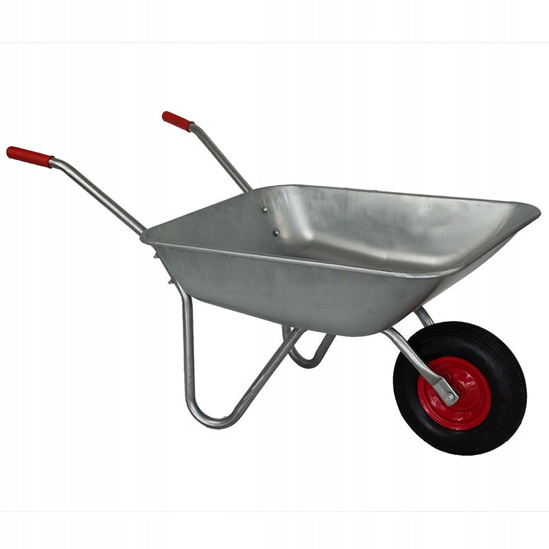 GARDEN WHEELBARROW GALVANIZED 80L Transport Trolley METAL Wheel SOLID Manufacturer code AW-TO
