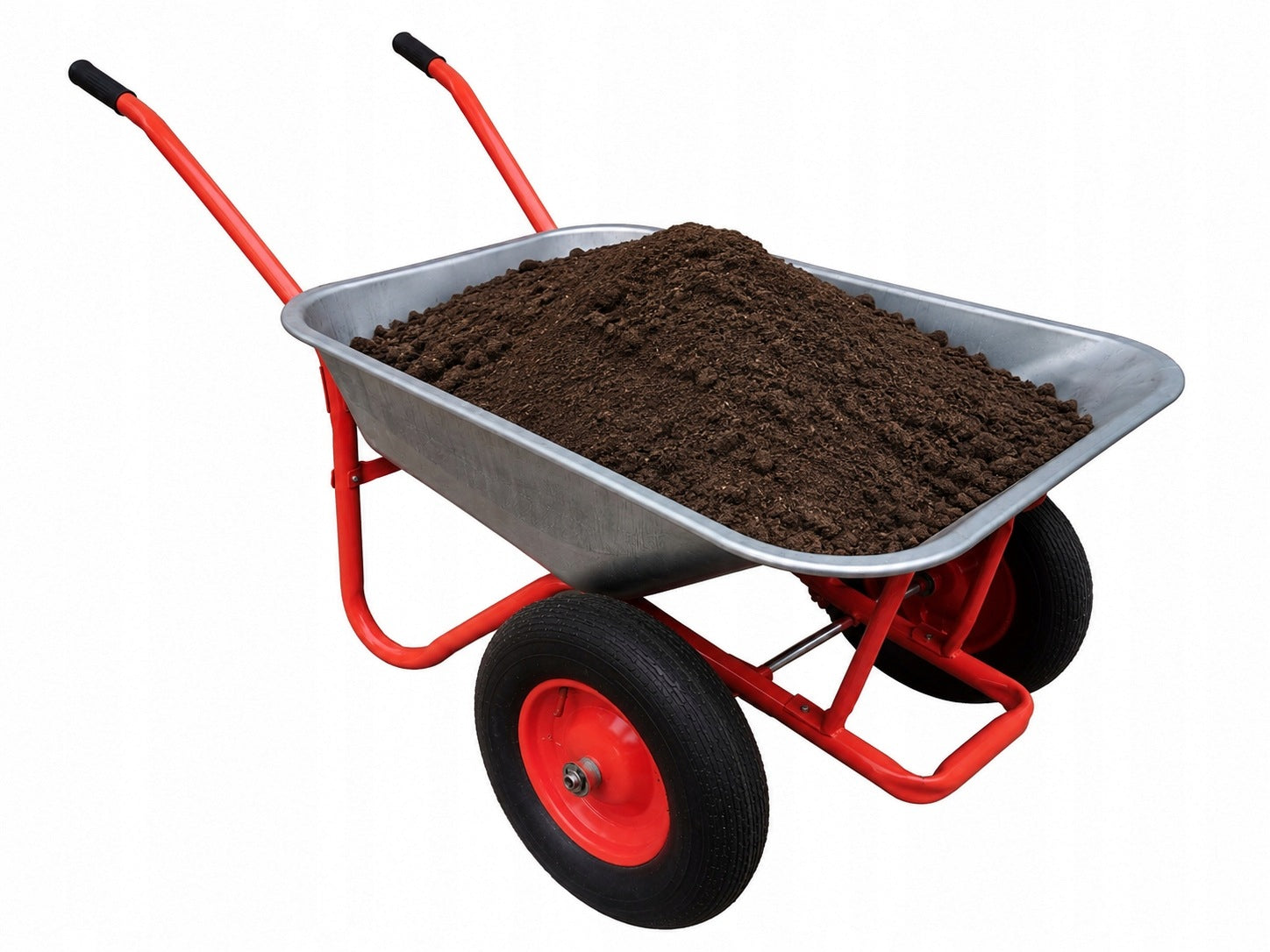 GARDEN WHEELBARROW GALVANIZED TWO-WHEELED SOLID GARDEN TROLLEY 140/170 L