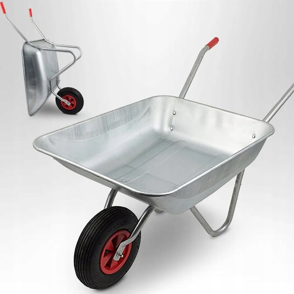 GARDEN WHEELBARROW LIGHT GALVANIZED TRANSPORT GARDEN TROLLEY 120 L / 80L Manufacturer code 5204