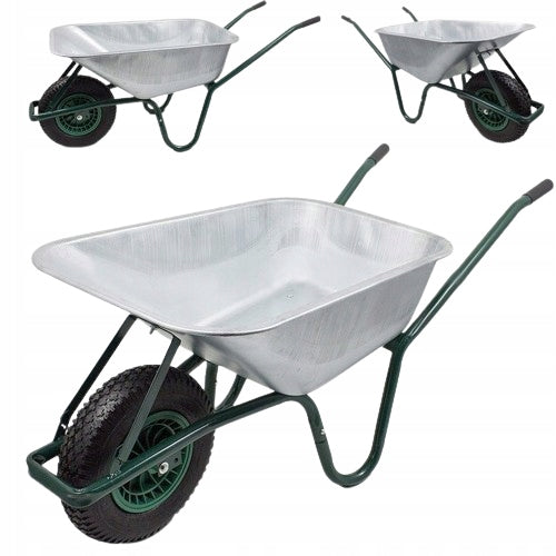 GARDEN WHEELBARROW PRACTICAL GALVANIZED 120L 250KG Packaging status original