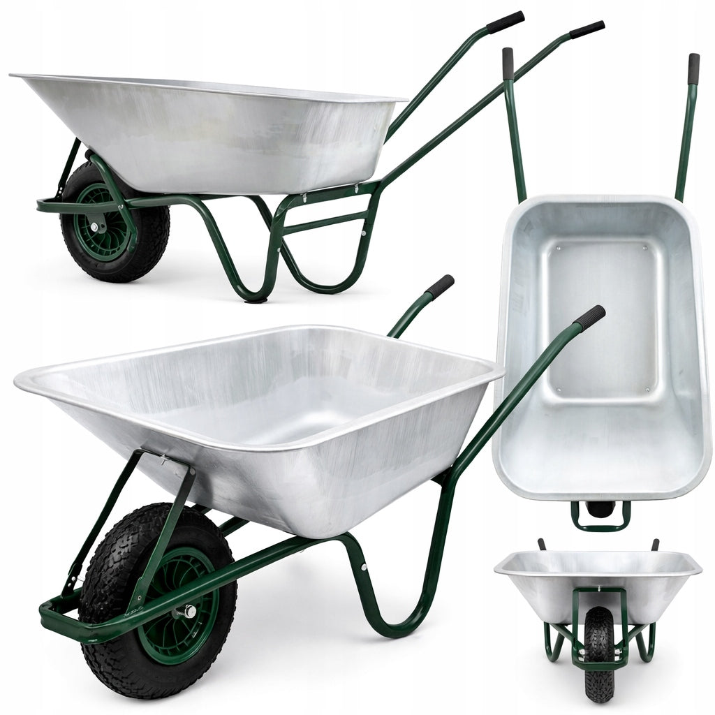 GARDEN WHEELBARROW PRACTICAL GALVANIZED 120L 250KG