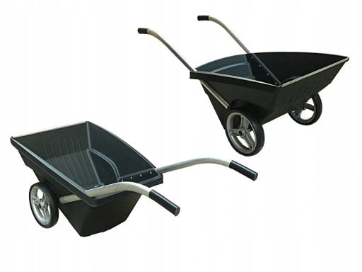 GARDEN WHEELBARROW TWO-WHEELED TRANSPORTER LARGE LOAD CAPACITY Hagsen 120 l black Brand Max-Pol
