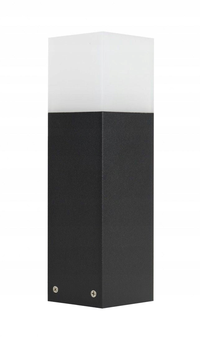 GARDEN lamp standing black square post lighting CUBE 33cm E27