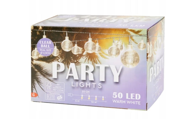 GARLAND LIGHT BULBS OUTDOOR 15m heat color 50 LED transparent Brand no brand
