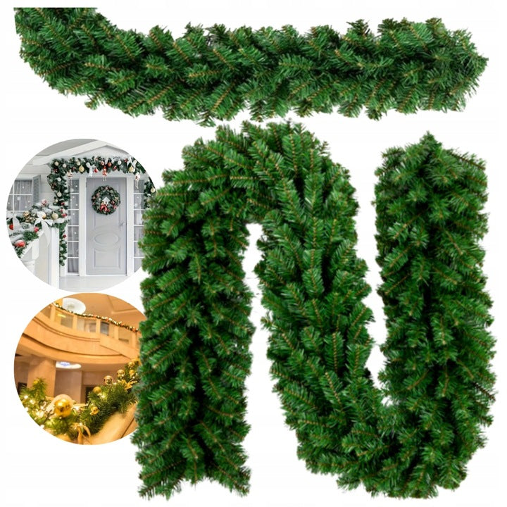 GARLAND LONG ARTIFICIAL GREEN DENSE CHRISTMAS TREE CHAIN 2,7M