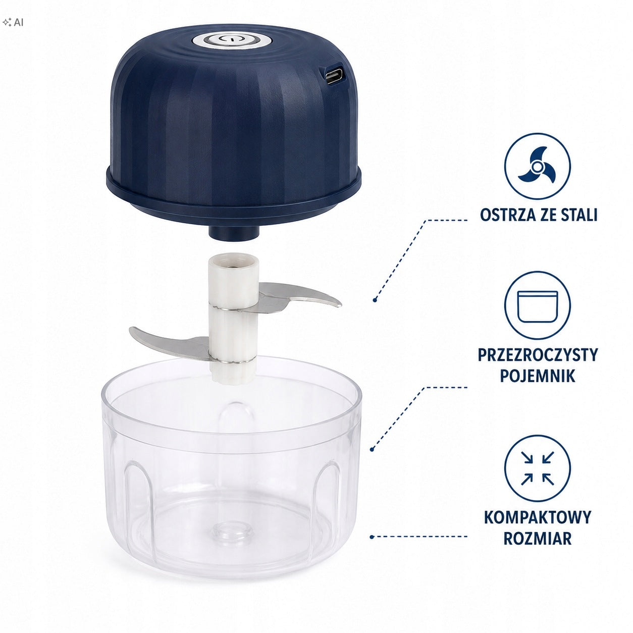 GARLIC ONION VEGETABLE CHOPPER MINI ELECTRIC SHREDDER Manufacturer code 6HG0928PK123