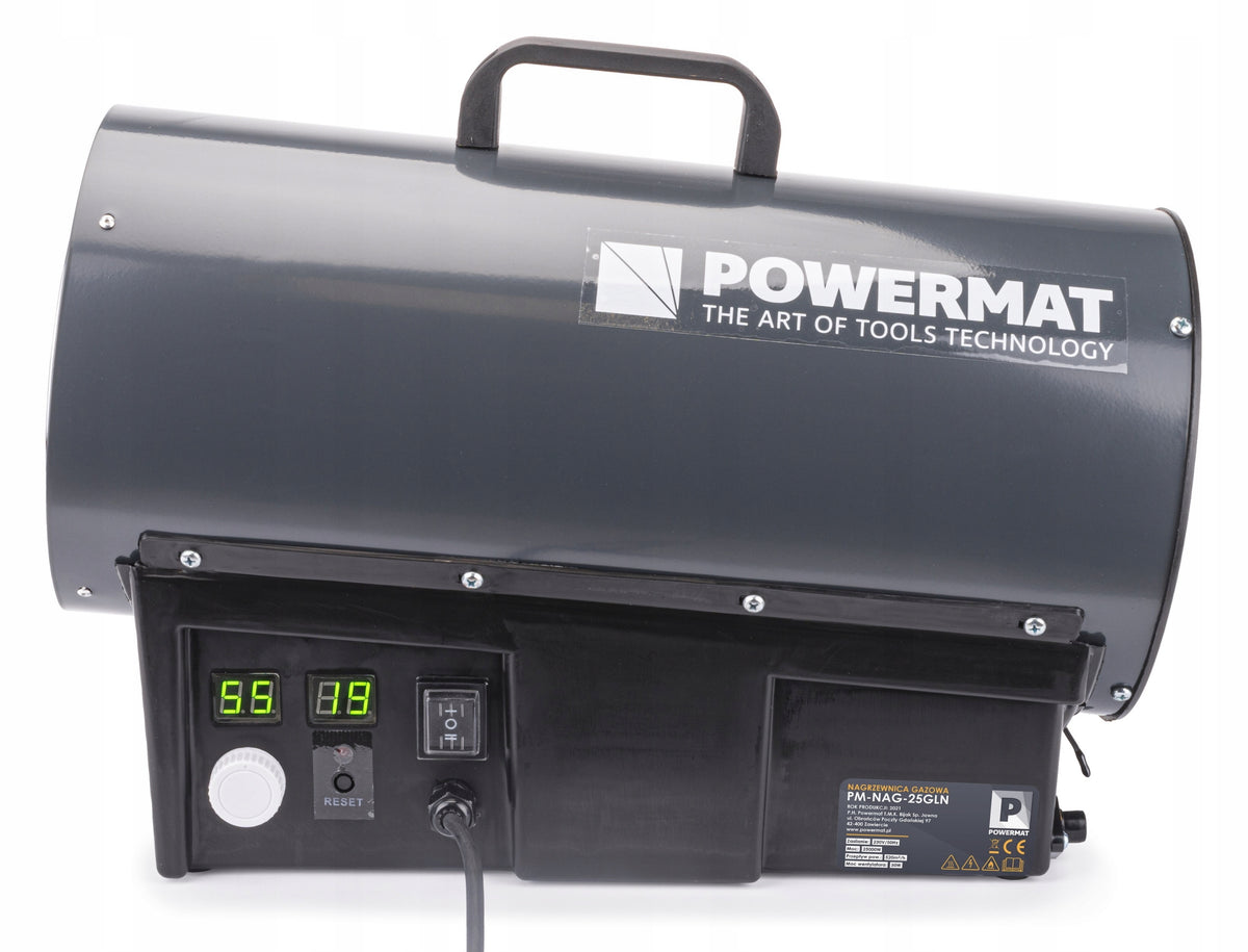 GAS HEATER 25KW WITH THERMOSTAT LCD BLOWER HEATER + HOSE REDUCER Packaging status original
