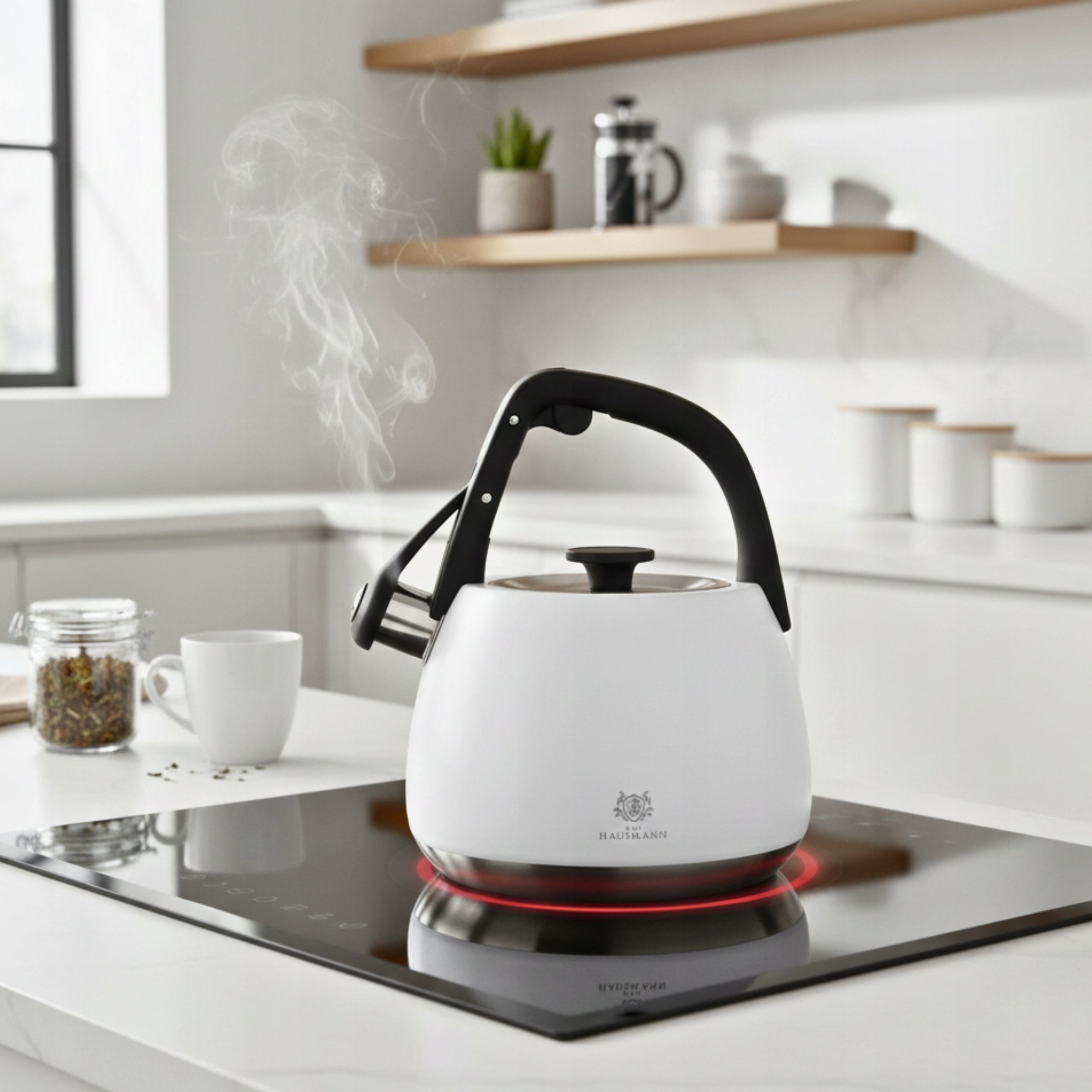 GAS KETTLE 2,2L KETTLE WITH WHISTLE COVER STEEL INDUCTION WHITE INOX Manufacturer code 5905155029522