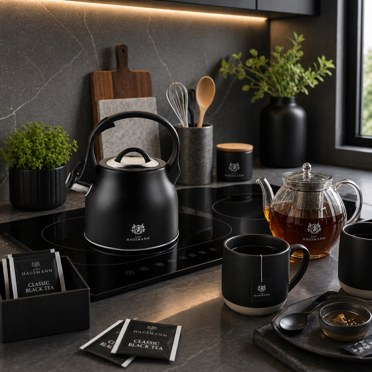 GAS KETTLE 2,3L BLACK WITH WHISTLE + HANDLE INDUCTION STEEL Manufacturer code 5905155031167