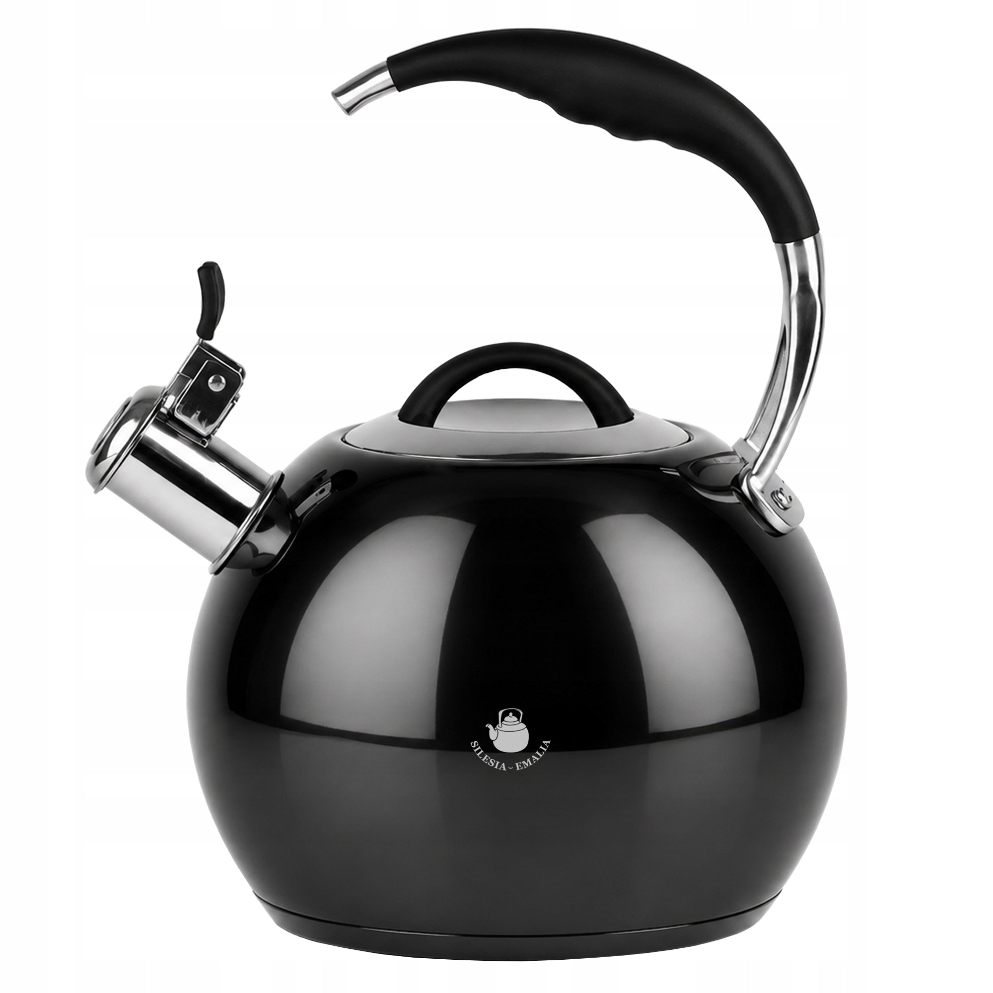 GAS KETTLE 3L KETTLE WITH WHISTLE COVER STEEL INDUCTION BLACK STEEL