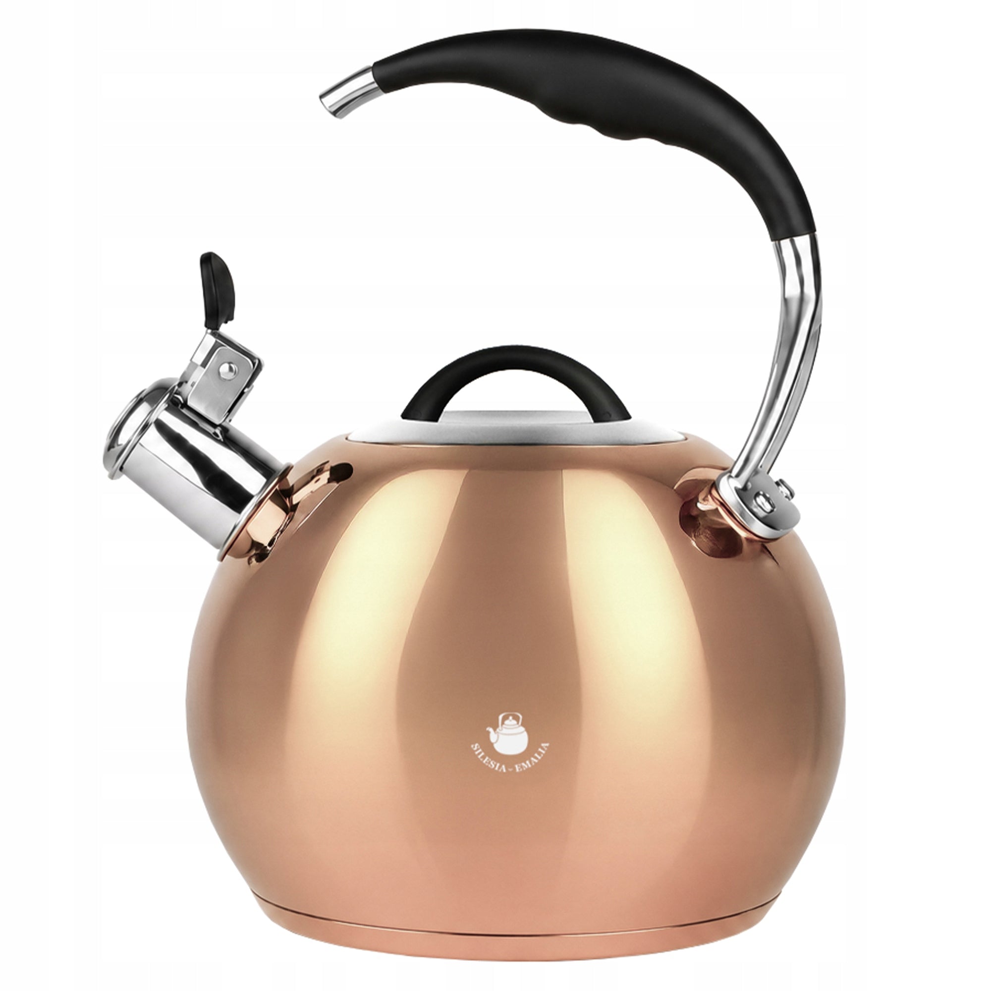 GAS KETTLE 3L KETTLE WITH WHISTLE COVER STEEL INDUCTION GOLD STEEL