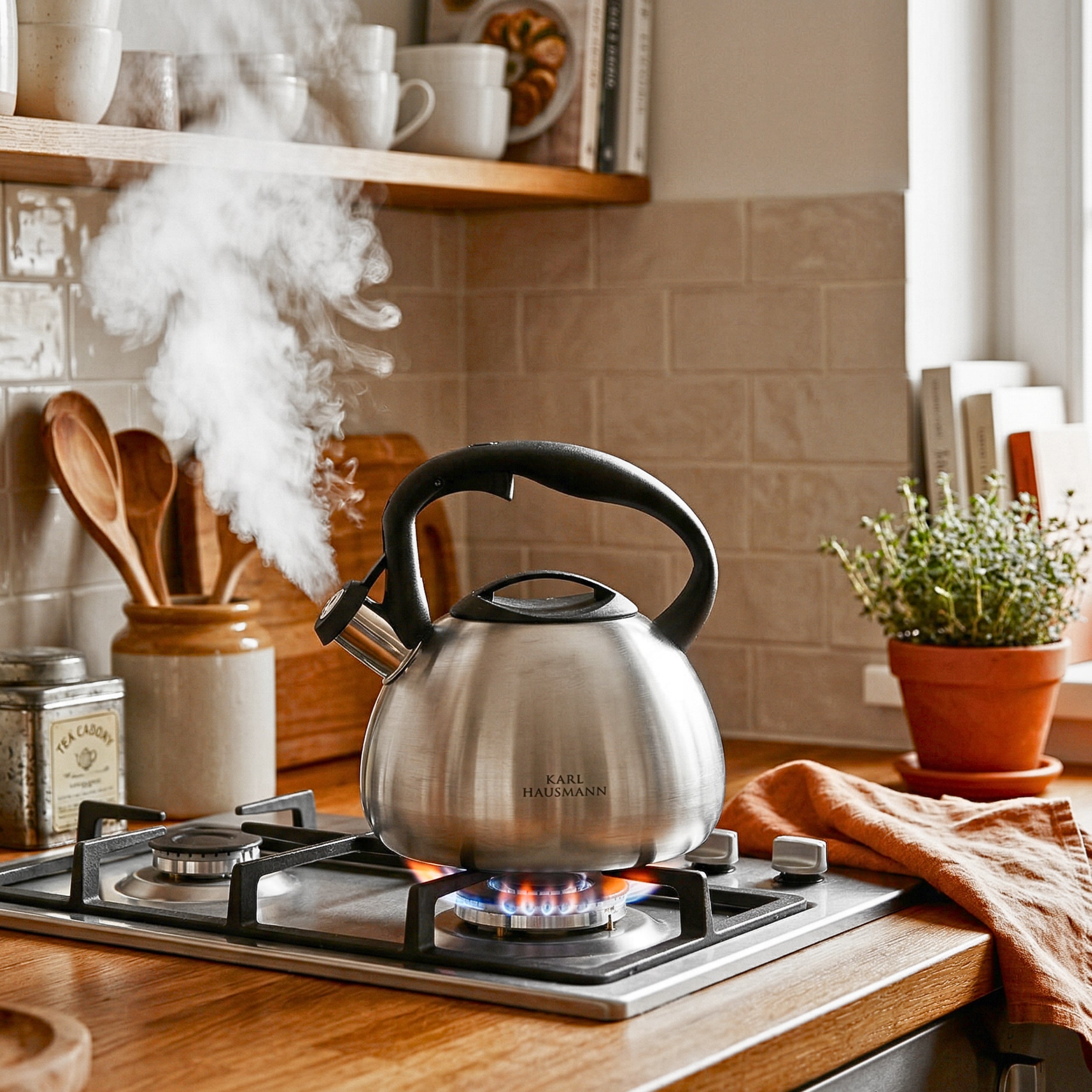 GAS KETTLE 3L KETTLE WITH WHISTLE COVER STEEL INDUCTION SILVER INOX Manufacturer code 5907564507820