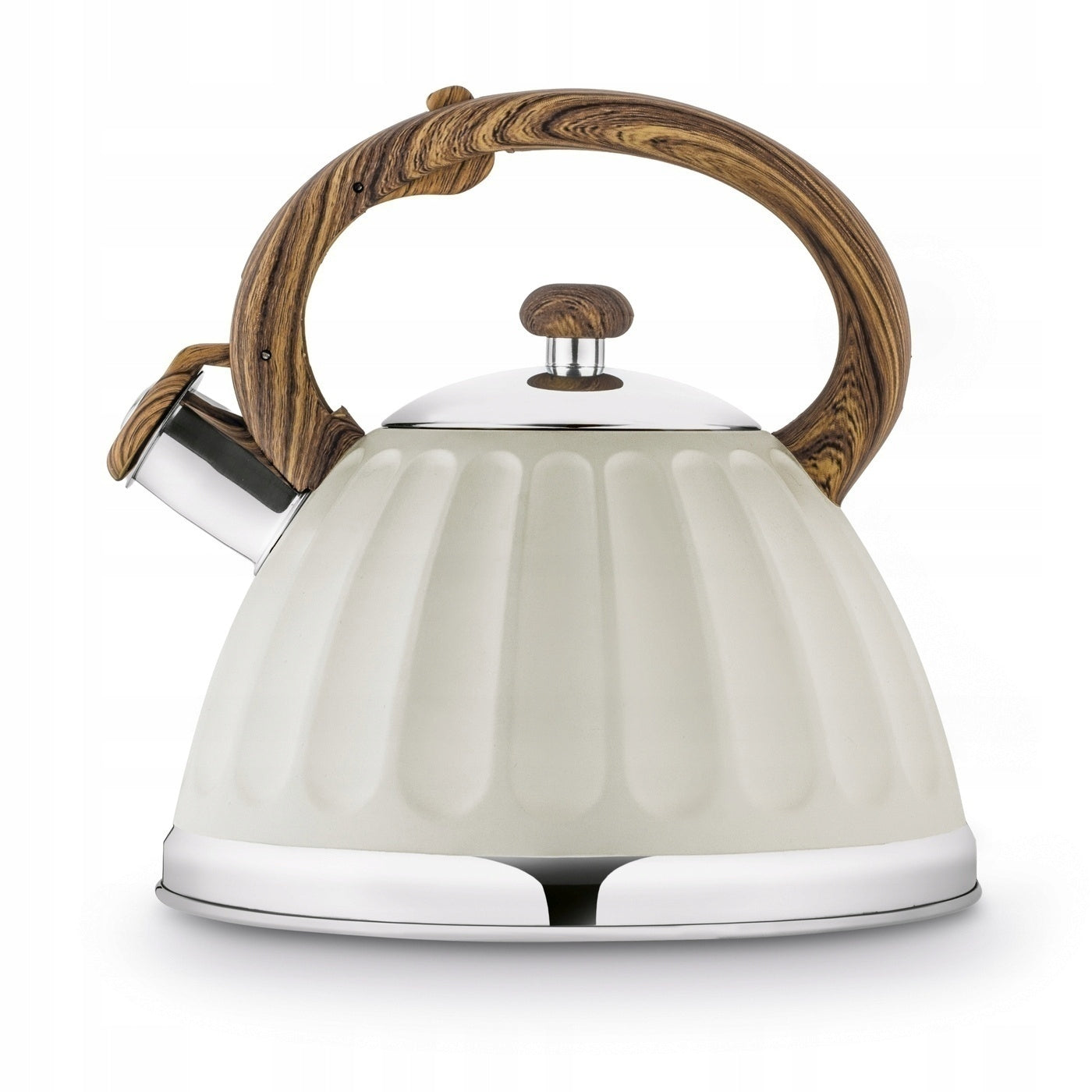 GAS KETTLE INDUCTION Traditional with WHISTLE Konighoffer Rivo cream 3 l Brand Konighoffer