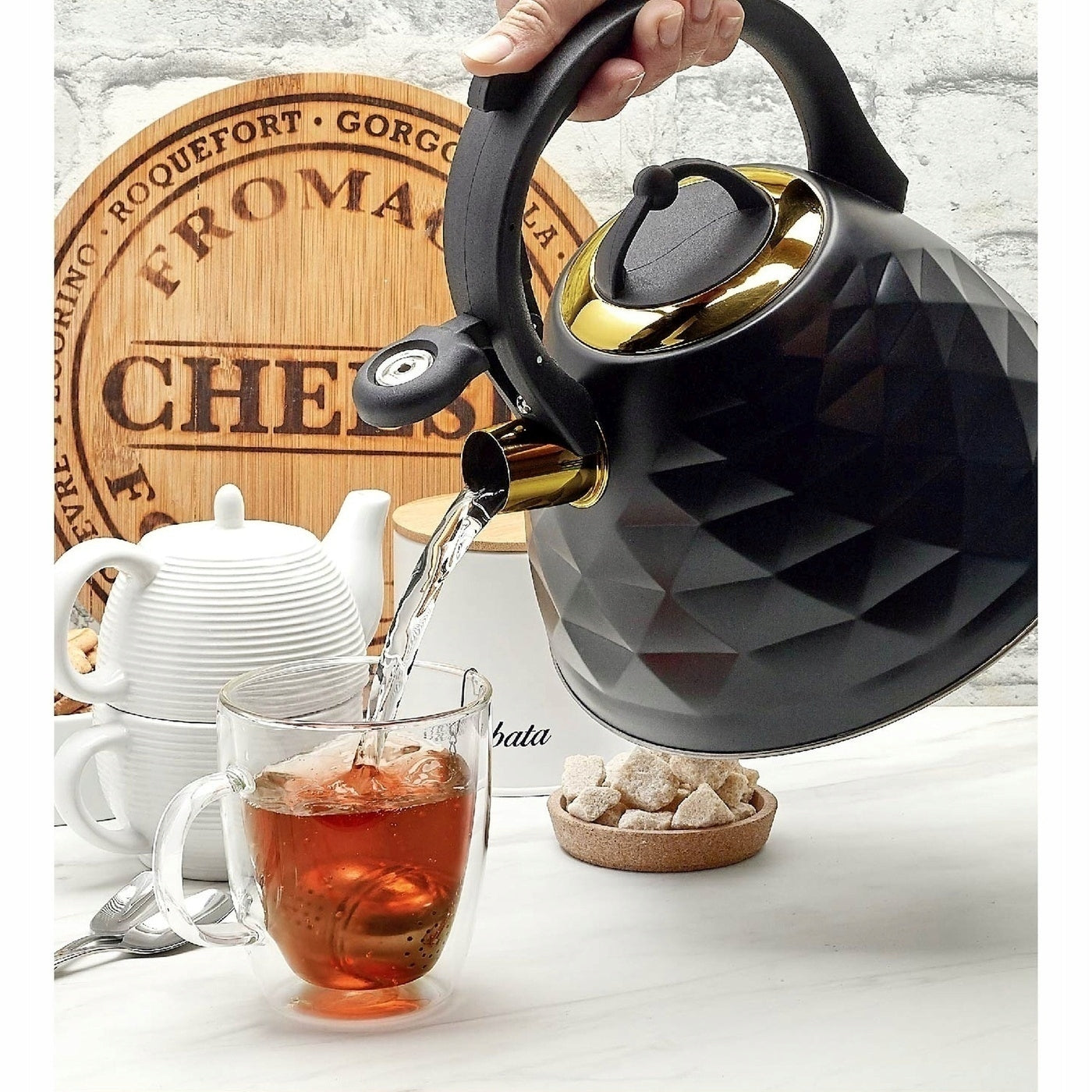 GAS KETTLE INDUCTION Traditional with WHISTLE Stainless Tadar Crystal 3L Packaging status original