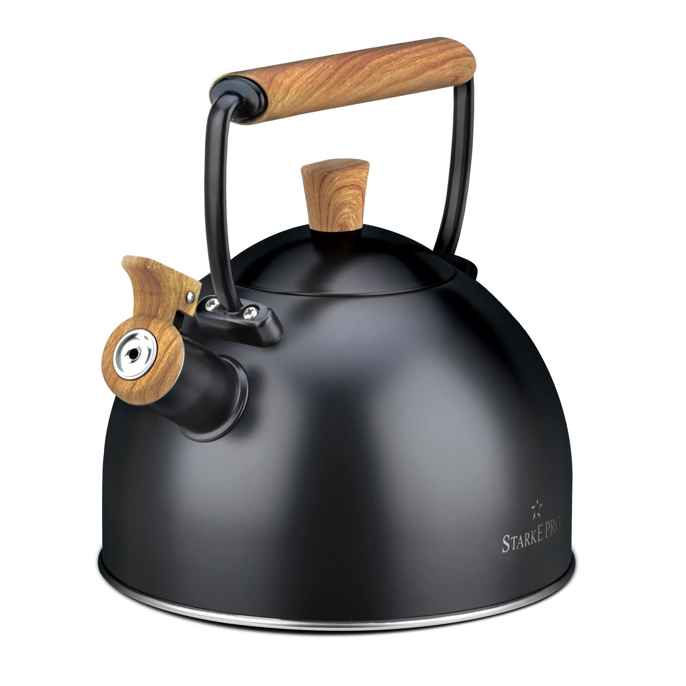 GAS KETTLE Induction with WHISTLE BLACK Steel Starke Pro Harit II 2,5 l Packaging status original