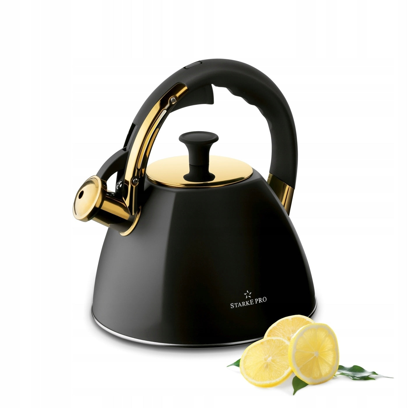GAS KETTLE Induction with WHISTLE Black STEEL Starke Pro Grava 2,5 l