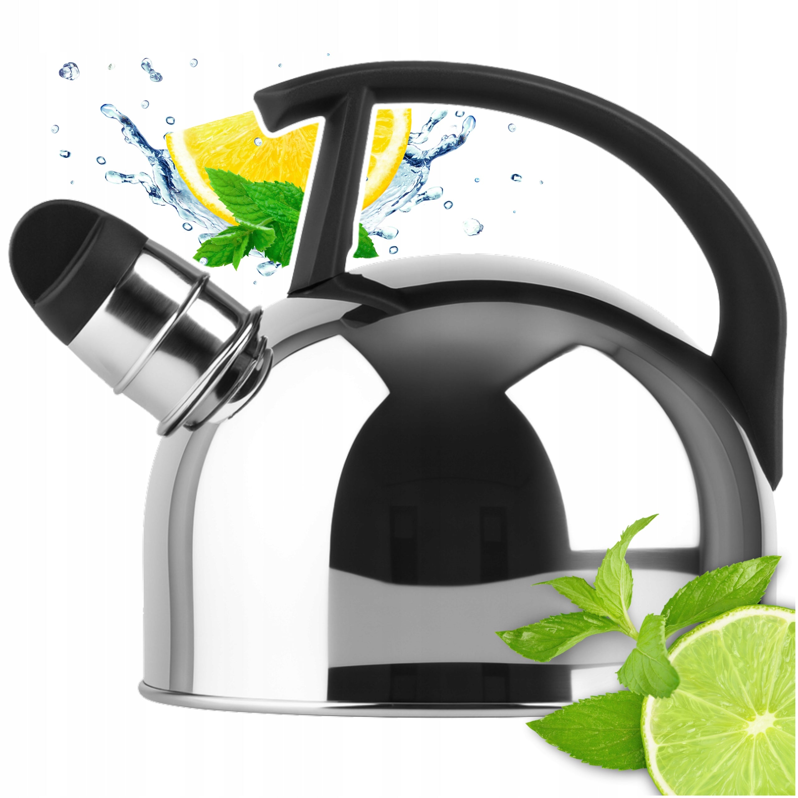GAS KETTLE WITH WHISTLE LID 1,5L STEEL INDUCTION SILVER