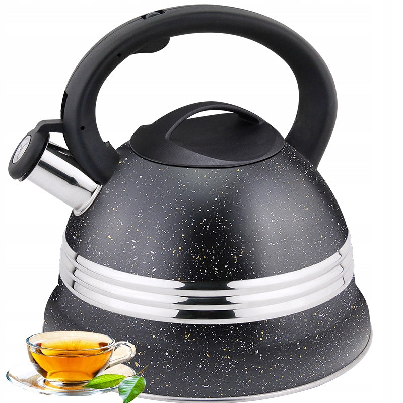 GAS KETTLE elegant traditional steel induction BLACK 3L Packaging status original
