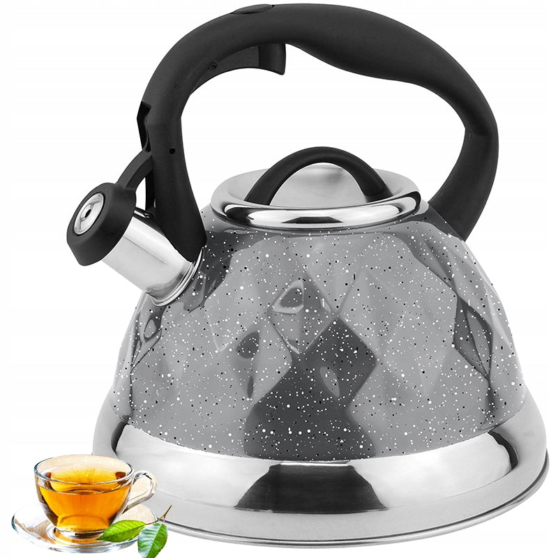 GAS KETTLE elegant traditional steel induction GREY 3L