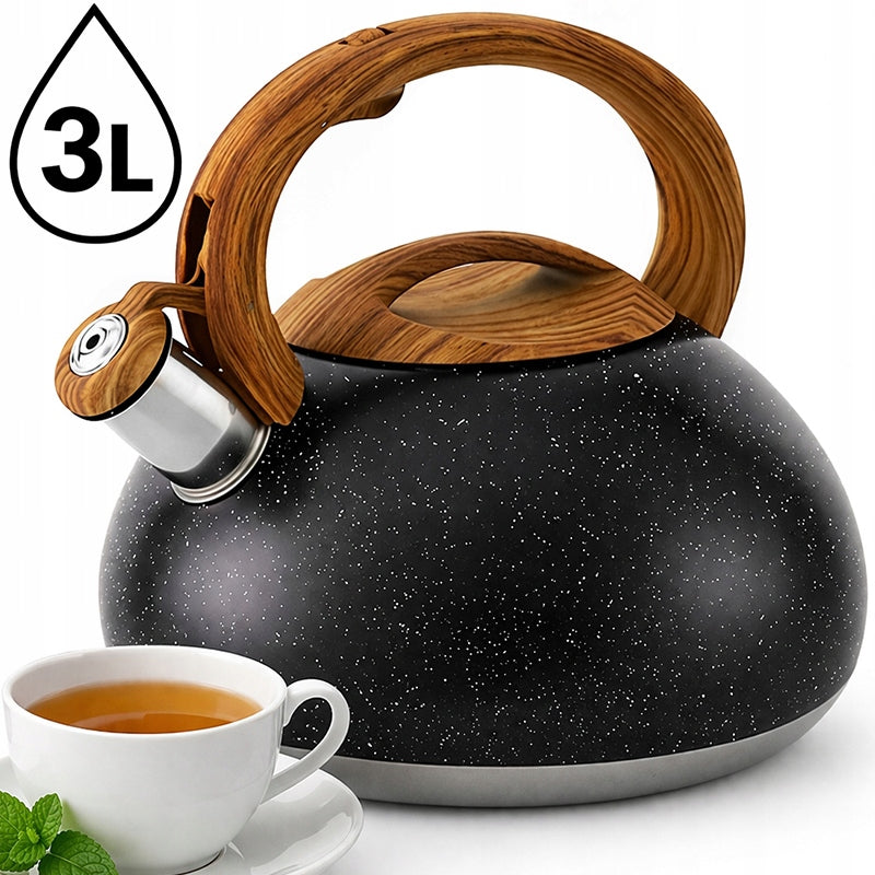 GAS Kettle INDUCTION BLACK MARBLED steel Hauspremium 3 l INDUCTION