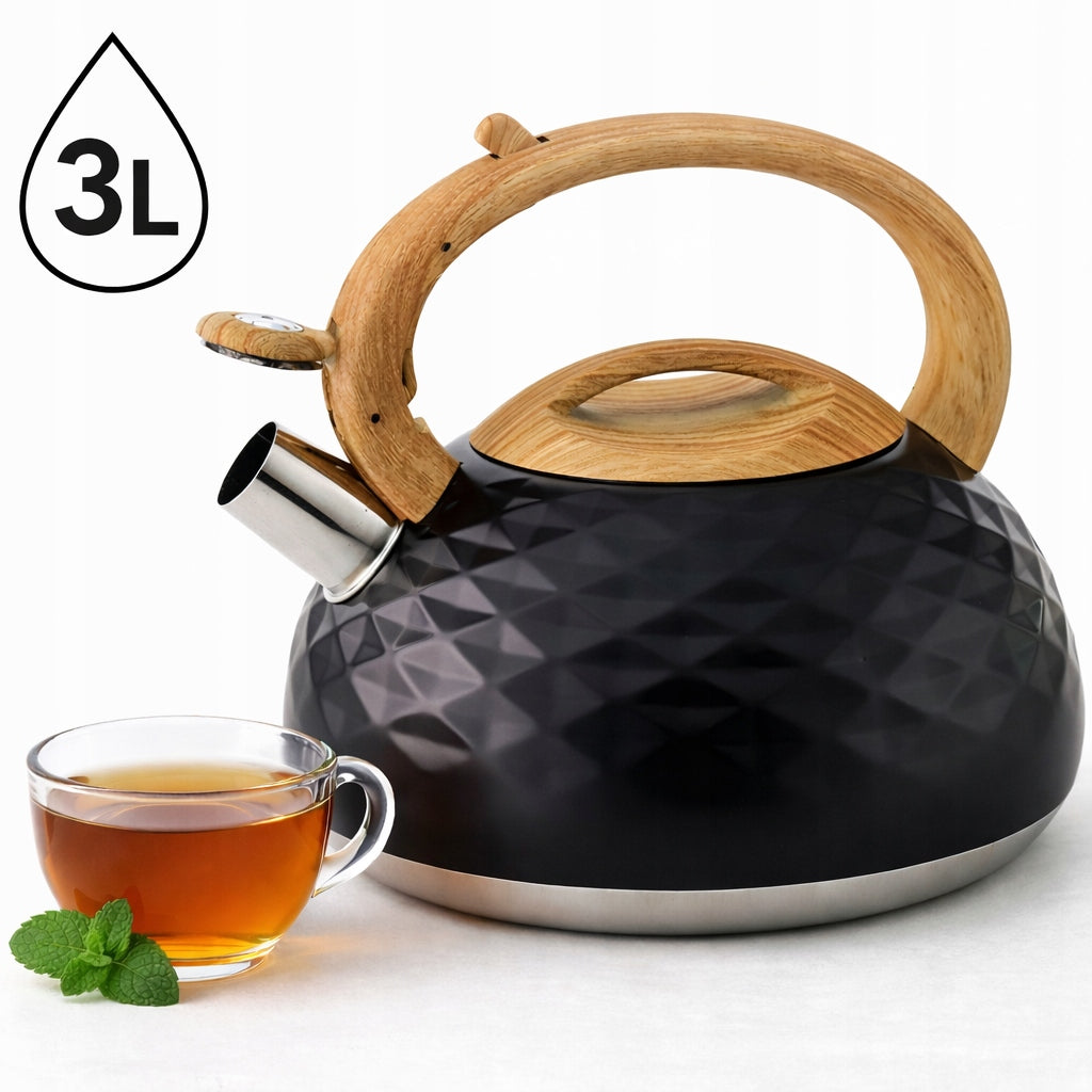 GAS Kettle INDUCTION BLACK RETRO LOFT steel Hauspremium 3 l INDUCTION