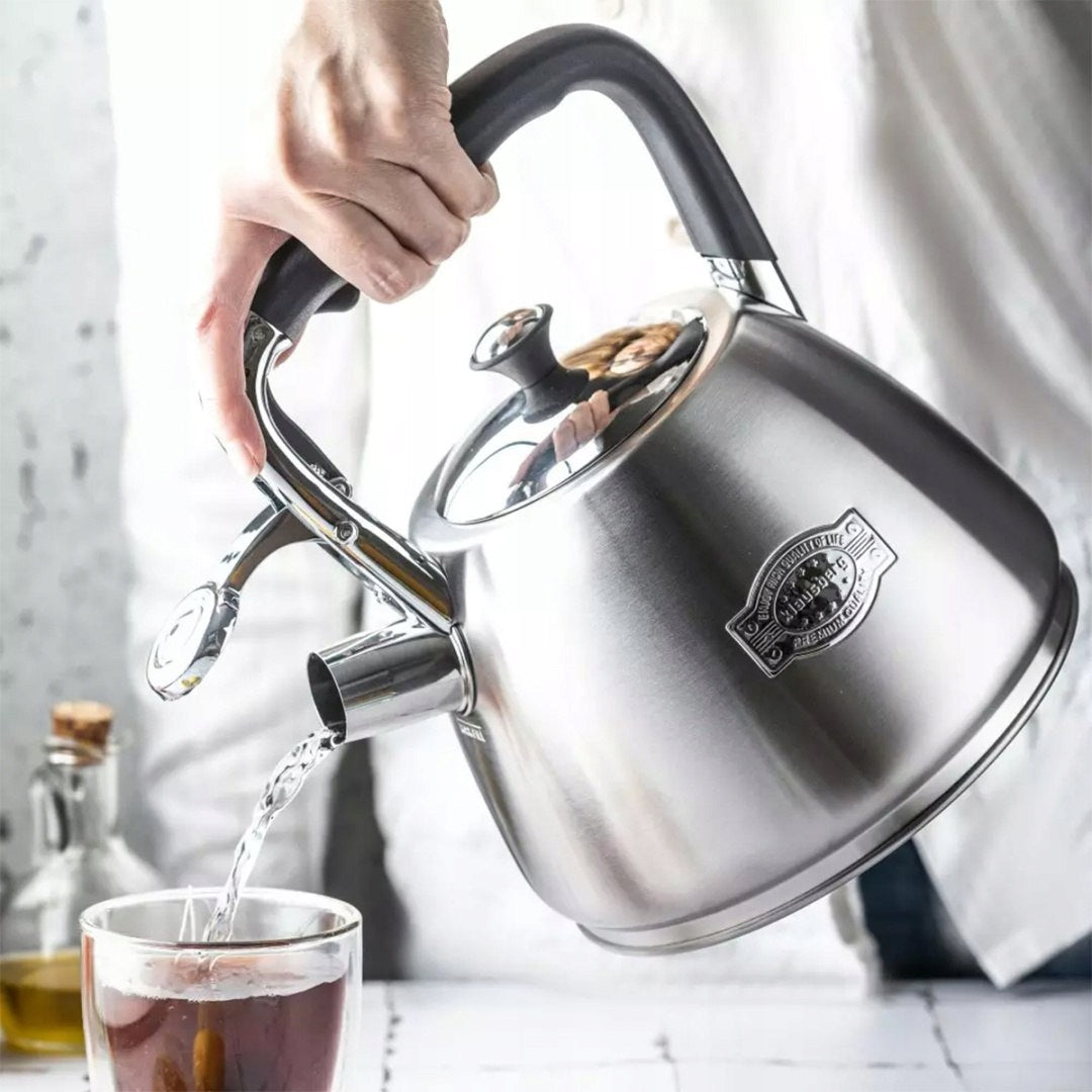 GAS Kettle INDUCTIONS Steel with Whistle 3 L Silver Induction KLAUSBERG Manufacturer code 5908287276123