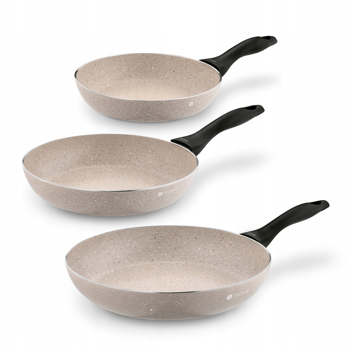 GAS PAN Set Non stick SOLID Beige Tadar Sasso 20/24/28 Packaging status original