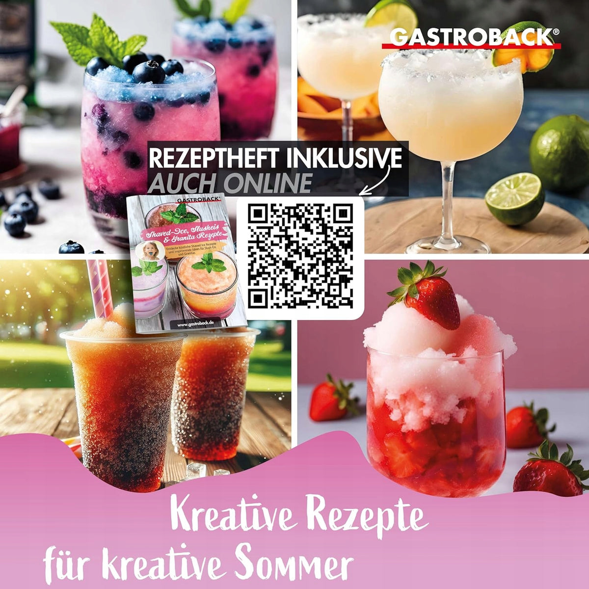 GASTROBACK ICE SLUSHY MACHINE 35W GRANITA FROZEN COCKTAILS Brand Gastroback