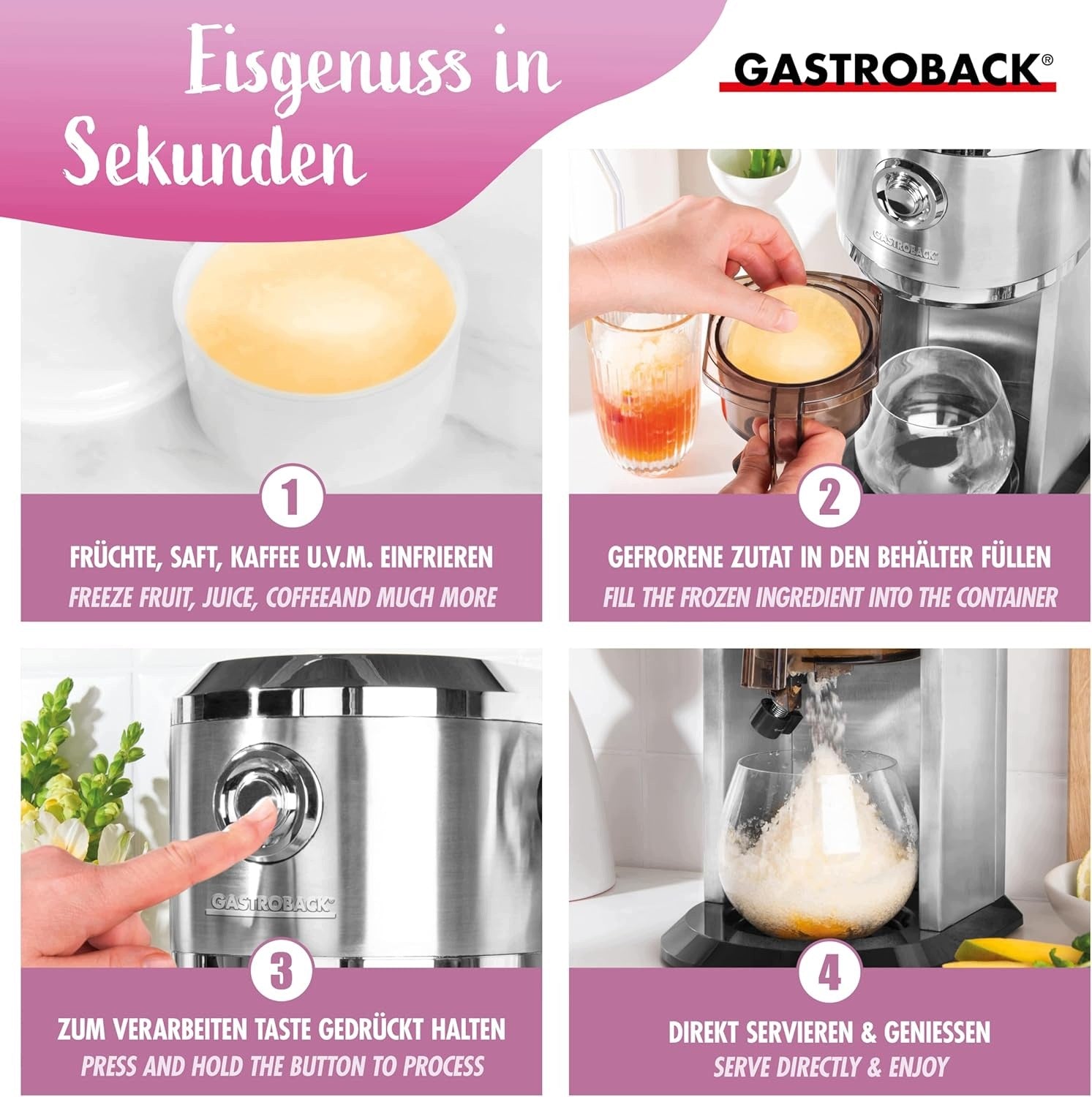 GASTROBACK ICE SLUSHY MACHINE FROZEN COCKTAILS GRANITA SLUSHEIS 279 PLN Brand Gastroback