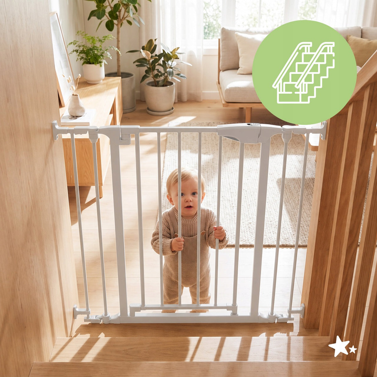 GATE PROTECTIVE BARRIER FOR DOOR STAIRS 87-340cm PLAYPEN Packaging status original