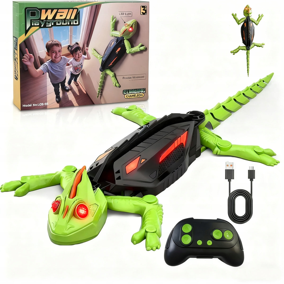 GECKO INTERACTIVE WALL CLIMBER REPTILE ROBOT RC CRAWLS ON WALLS 3+