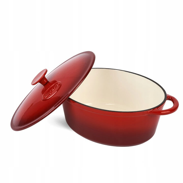 GEESE Cast Iron ENAMELLED BRITTANY Oval Red Konighoffer 4 l Manufacturer code 5903313426237