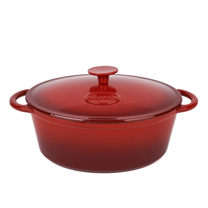 GEESE Cast Iron ENAMELLED BRITTANY Oval Red Konighoffer 4 l