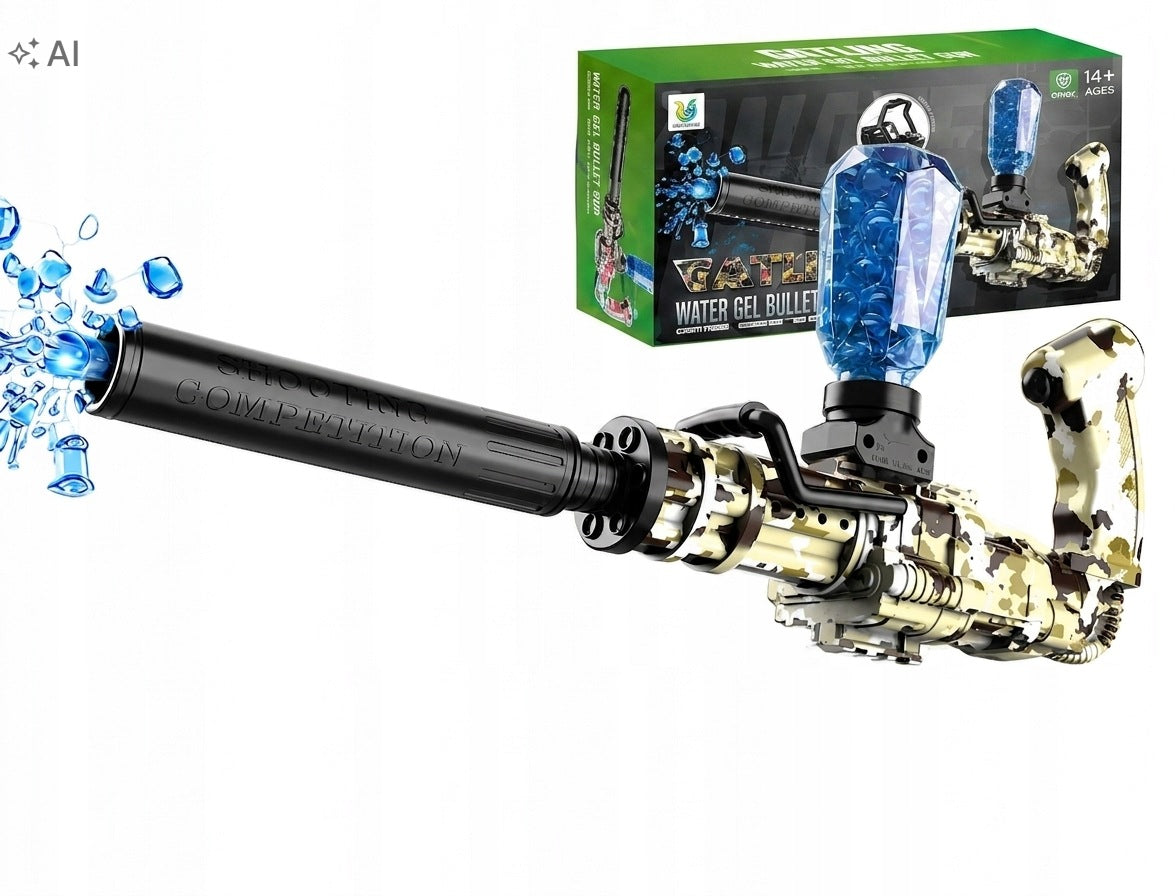 GEL BALL GUN AUTOMATIC RIFLE LARGE SET XL +500 BALLS Packaging status original