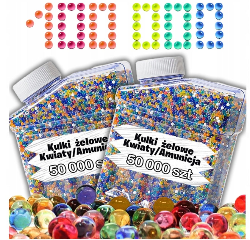 GEL BALLS 100 000 pcs 7-8mm FOR HYDROGEL FLOWER RIFLE GUN