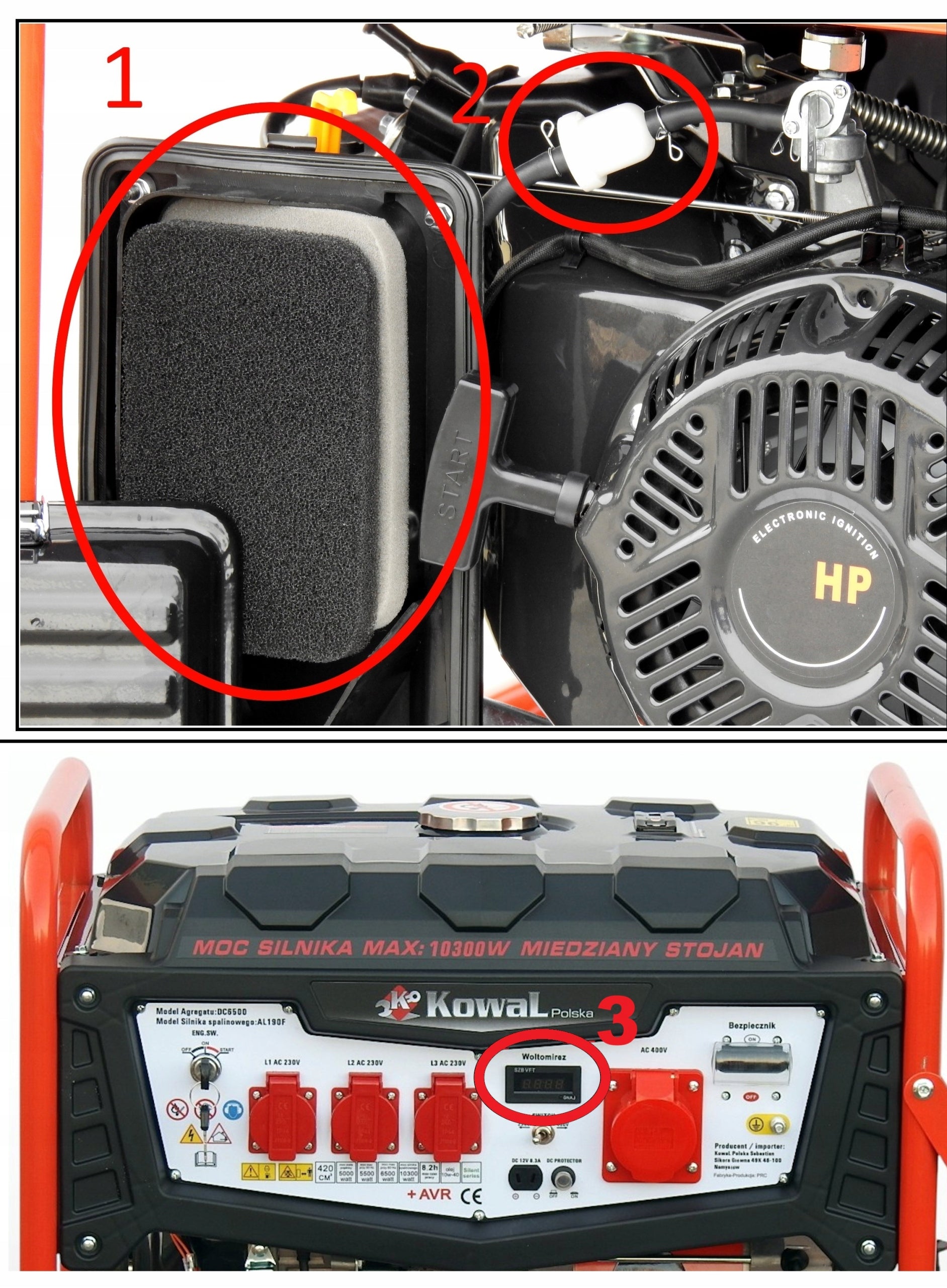 GENERATOR SET 10,3kW el-start hour counter copper stator blacksmith AVR+ Brand Kowal Polska